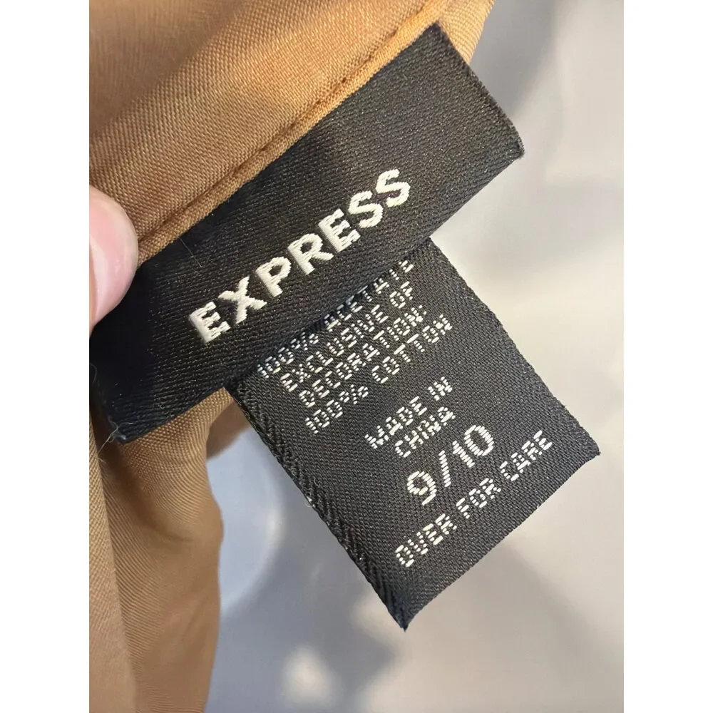 Vintage Express Western Patchwork Suede Leather Skirt Tan Size 9/10
